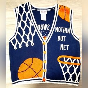 PBJ SPORT VINTANGE BASKETBALL MOM SWEATER CARDIGAN SZ S